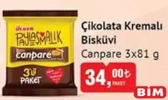 ÜLKER CANPARE ÇİKOLATA KREMALI BİSKÜVİ 3X81 G